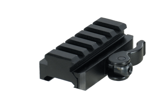 -PROMO- Embase adaptateur ET élévateur QR du 21 mm type Picatinny /Weaver AU 11mm (3/8.22)UTG (60mm de long) (T22MNT-RSQD605)