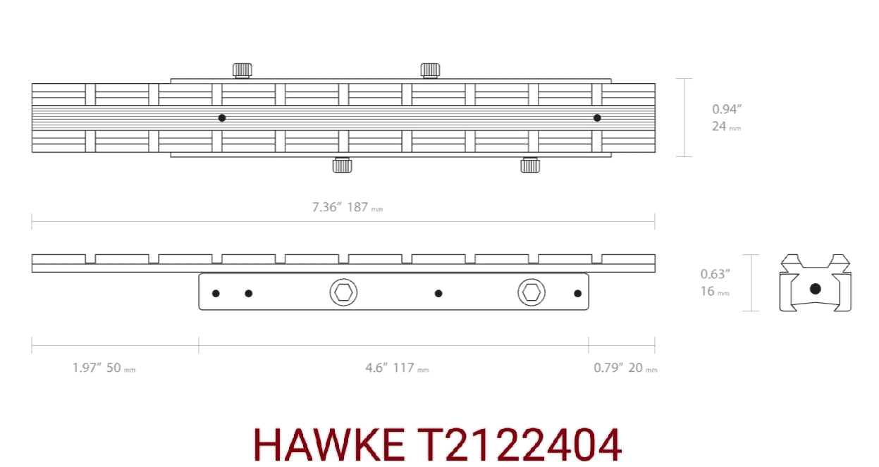 Embases adaptateur du 11mm au Picantinny / Weaver (21mm) - marque HAWKE