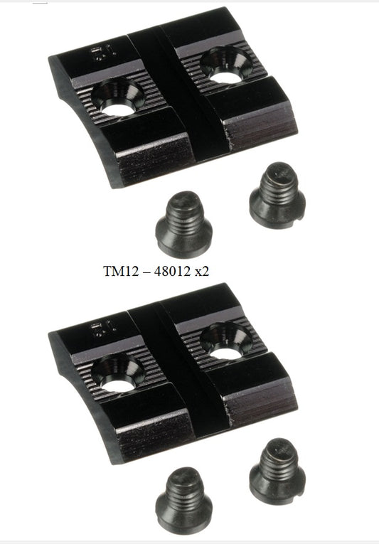 Paire d'embases pour WINCHESTER 74 / REMINGTON 514*, 550 / MARLIN 980 (avant et arrière) munie d'un rail weaver 21mm - marque WEAVER (TM12 x2)