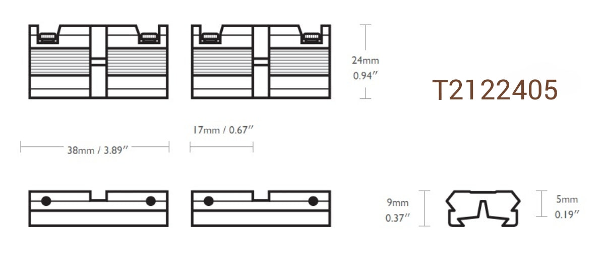 Embases adaptateur en 2 pièces du 11mm au Picantinny / Weaver - marque HAWKE