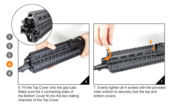 Garde-Main pour Saiga 7.62X39mm Quad Rails Picatinny avec protège rails (T22MNT-HGSG39)