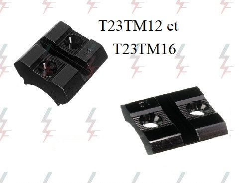 Paire d'embases pour Mossberg 43, 44, 144, 46BT & 35 / 45, 46 EARLY MODELS WITH 13/16"  DIA. BBLS avec rail 21mm - Marque WEAVER #16 #12