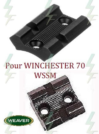 Paire d’embases avant et arrière pour WINCHESTER 70 WSSM avec rail Weaver 21 mm - marque WEAVER (T23TM428 + TM23TM46)