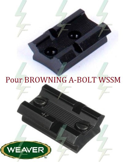 Paire d'embases pour BROWNING A-BOLT WSSM munies de rail 21mm Weaver (avant et arrière) - marque WEAVER