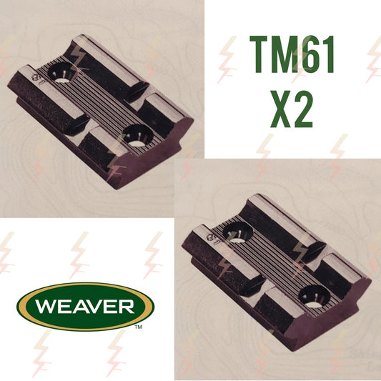 Paire d'embases pour ITHICA / MODERN Muzzle Loading / SAKO / KNIGHT / ANSCHUTZ *** VOIR DETAILS *** avec rails weaver 21mm - marque WEAVER #61 x2 / #61S x2