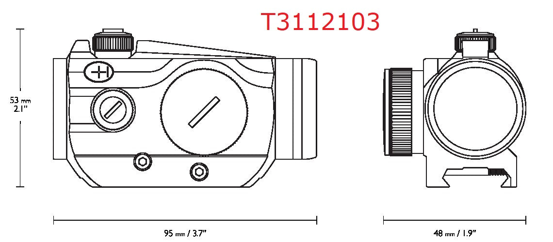 Point rouge 1x25 avec montage pour Weaver 21mm inclus - Viseur marque HAWKE