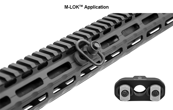 Adaptateur sur rail type M-Lok OU  Keymod pour fixation de la bague de bretelles - UTG Leapers